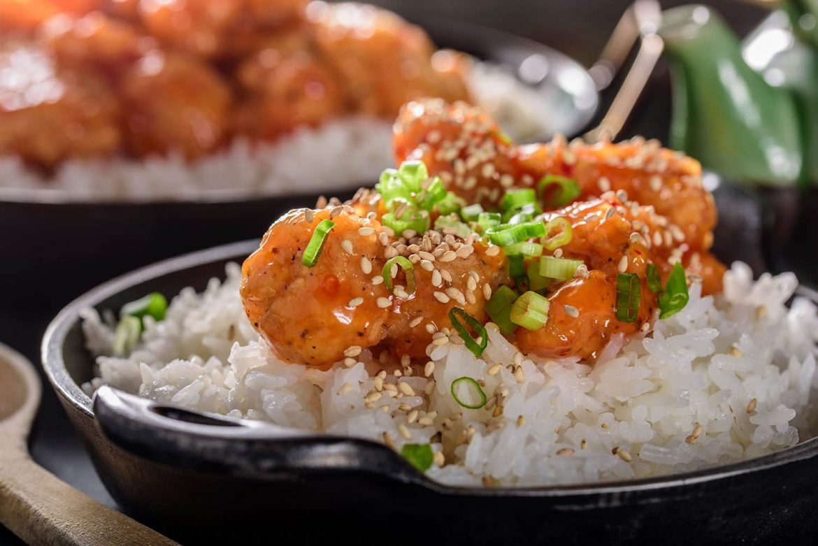 appetitefy Orange Chicken over Steamed Rice